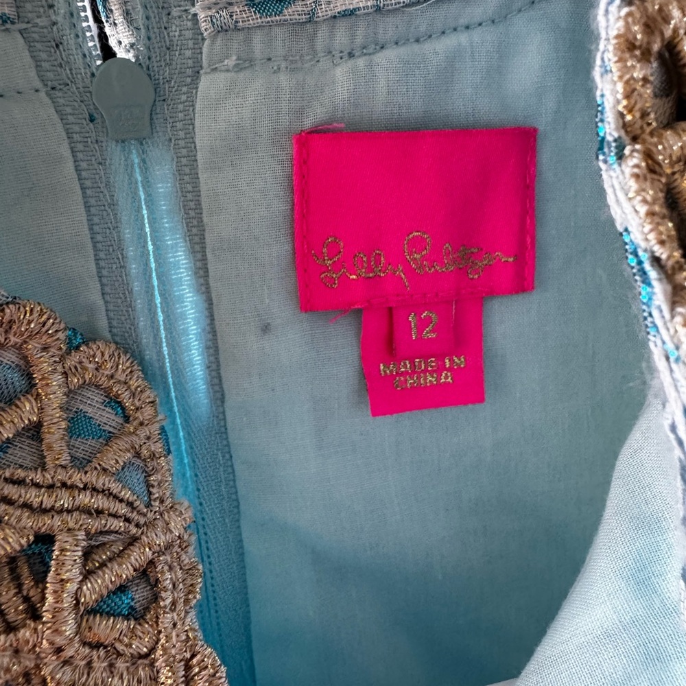 Lilly Pulitzer Mini Franci dress in the Bermuda Blue Lagoon Jacquard size 12 - Picture 3 of 4